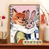 Zootopia Pintura al Óleo Digital DIY Colorear Personaje de Película Animada Judy Nick Pintura Decorativa Acrílica Hecha a Mano