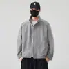 Chaqueta de Hombre para Primavera y Otoño con Cuello Alto Tendencia Versátil Abrigo de Trabajo Top Casual Simple Elegante