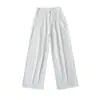 Jeans Blancos Rectos Finos de Verano Retro Estilo Americano para Mujer, Holgados que Cubren la Cintura, Adelgazantes, de Cintura Alta, Pierna Ancha, Pantalones para Mujer
