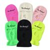 Chapéu de balaclava quente para homens à prova de frio máscara de equitação de três buracos de lã malha chapéu carta bordado chapéu