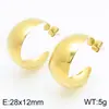 Pendientes finos de acero inoxidable con forma de C, moda minimalista, disponibles en varios tamaños, simples y elegantes, pendientes semicirculares chapados en oro de 18 quilates