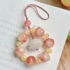 Pulsera de flor de bodhi Myrica rubra flotante para mujer, cordón para teléfono móvil de garra de gato, cadena para teléfono móvil de pareja, colgante de coche exquisito, cuentas de Buda, texto, juego