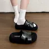 Pantuflas peludas de suela gruesa estilo francés para mujer, nuevo modelo otoño e invierno 2026, pantuflas de algodón de felpa de alta gama, modernas, para el hogar y exteriores