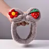 Procesamiento de diadema de felpa con lazo personalizado de fruta, diadema coreana linda pequeña fresca de color sólido, diadema de franela