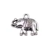 18x15mm 0.95g Accesorios para Joyería de Plata Antigua Aleación DIY Colgante Lindo de Animal Elefante