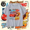 Camiseta de Verano de Algodón con Mangas Cortas de Carreras para Niños Rayo McQueen, Top Elegante para Niños Pequeños