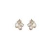 Aretes Cuadrados de Circonita de Lujo Ligero con Perlas de Agua Dulce para Mujer 2024 Nuevos Elegantes Elegantes de Moda Aretes Combinables