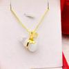 Pingente de cabaça com conta de ágata Pingente de cabaça com pedra Olho de Gato latão banhado a ouro moda novo pingente de cabaça para senhoras