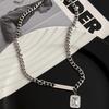 Colar Masculino Aço Titânio Não Desbota Hip-Hop Popular High-End Versátil Corrente de Roupa Simples Personalizado Acessórios Retrô Joias