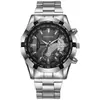 Nuevo Reloj Mecánico para Hombre Estilo Coreano con Esfera Grande Reloj para Hombre con Calendario Reloj de Cuarzo Reloj con Correa de Acero Reloj para Hombre Venta al por Mayor