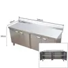 Gabinete de Acero Inoxidable para Fregadero de Cocina, Gabinete con Fregadero, Gabinete con Encimera Integrada, Placa de Cocina, Banco de Trabajo 304