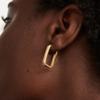 Pendientes rectangulares de costilla personalizados de plata esterlina S925 para mujer, de lujo ligero, de alta gama, de moda industrial pesada, transfronterizos.