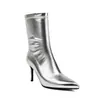 34-48 Tamanho Grande Botas Europeias e Americanas Bico Fino Salto Fino Botas Curtas Femininas Outono Estação Independente Comércio Exterior Transfronteiriças Botas Femininas H810