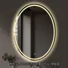 Espejo de baño inteligente de forma ovalada con retroiluminación LED, adecuado para baños de hotel; espejo de maquillaje antivaho; personalizable