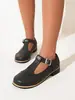 Zapatos Bajos Tallados para Mujer Británicos Nuevos 2022 Tallas Grandes Zapatos Zapatos T Comercio Exterior Tacón de Mujer 48 Zapatos 40 Negro Gris