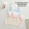 Sutiã Camiseta Sem Costura para Meninas de 8 a 13 Anos, Período de Desenvolvimento, com Alças Finas Ajustáveis e Bojos de Algodão, Anti-Impacto, Respirável, Roupa Íntima Infantil para Estudantes