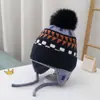 Gorro de Protección para Oídos Infantil con Forro de Felpa Nuevo Estilo Otoño e Invierno Oso Lindo Piel de Visón Estilo Coreano Moda Bebé Gorro de Lana Tejido