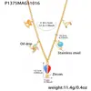 Colgante de Acero Inoxidable con Goteo de Aceite y Circonita Frutal para DIY, Cadena para Clavícula, Pulsera, Anillo, Joyería de Lujo Ligero de Moda