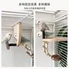 Juguete de loro de madera, Percha para pájaros en forma de T, Palo para afilar garras, Plataforma de madera maciza, Agujero de lanzadera, Soporte combinado de escalera de escalada de ramas