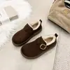 Zapatos Birkenstock con Flocked para Mujer 2026 Nuevo Estilo Otoño e Invierno Mocasines Cálidos Slip-on Botas de Nieve Mocasines de Algodón