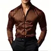 2026 Nueva Llegada Camisa Estampada para Hombre Corte Delgado Manga Larga Casual de Negocios Camisa de Manga Corta Rayada Ropa de Moda para Hombre