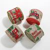 Cinta de Navidad Nueva Transfronteriza Cinta de Lino Imitación Lazo Decorativo Accesorios Copo de Nieve Cinta Decorativa Navideña