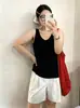 Chalecos con cuello en V para mujer de talla grande, Ropa exterior e interior, Estilo Verano 2026, Camisa base de punto versátil para mujeres de talla grande