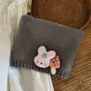 Conjunto de Bufanda y Cuello para Niños 2024 Nuevo Otoño e Invierno Niños y Niñas Lindo Conejo Tridimensional Resistente al Viento Cálido para el Cuello Espesado