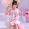 Pijamas nuevos de comercio exterior para niñas, de verano, de algodón peinado, de manga corta, para niñas medianas y grandes, ropa de casa fina para niñas pequeñas, venta al por mayor