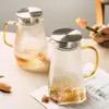 Tetera Resistente al Calor Tetera Martillada de Vidrio Tetera Individual Doméstica para Hervir Té Resistente a Altas Temperaturas Té Floral Set de Té Tetera con Filtro