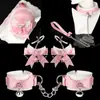 Productos para adultos, estilo SM, tapón anal de lazo en forma de corazón, artículo de novedad, entrenamiento de la parte trasera, apto para principiantes, collar de orejas de gato y correa