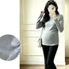 [Personalizado] Ropa nueva de maternidad para primavera y otoño: Camiseta interior de color liso, cuello semi-alto, resistente a las arrugas que disimula el abdomen y minimiza la apariencia de las líneas de embarazo