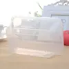 Caixa de almoço retangular descartável, caixa de embalagem para viagem de plástico, caixa de almoço transparente espessa de grau alimentício comercial com tigela e pauzinhos