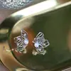 Pendientes de Elfo Mariposa con Perla de Diamante Moda Diseño de Nicho Sentido Avanzado Clip para Hélice Auricular Salida de Fábrica