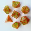 Un juego de 7 dados con elementos del Festival de los Fantasmas de Halloween, patrones festivos personalizados, traje multifacético, Juego de Mesa Dungeons & Dragons