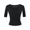 Estilo puramente seductor, escote corazón fruncido tridimensional, camiseta corta de manga corta + pantalones anchos holgados con caída natural, conjunto para mujer
