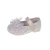 Zapatos pequeños de piel para niña, nueva colección primavera/otoño 2026, zapatos de princesa modernos y elegantes para niños, zapatos con adornos de cristal para niñas pequeñas