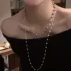 Nuevo Collar Apilado de Doble Capa de Perlas Artificiales Cadena para Clavícula de Moda Exquisita Transfronteriza Cadena para Suéter Estilo Francés de Lujo Ligero
