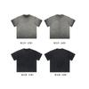 Camiseta de Manga Corta de Verano Nuevo Producto Teñida por Aspersión Lavada con Efecto Desgastado para Hombre 250g Marca de Moda Americana Camiseta Casual Retro para Hombre y Mujer