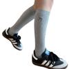 Calcetines Altos Grises de Ternera para Mujer, Medias con Lazo, Estilo Miu Estilo Simple Calcetines Altos, Calcetines para Piernas de Mujer de Algodón Puro
