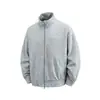 Rumeng marca de moda universitária estilo japonês jaqueta simples versátil com gola alta para homens e mulheres, casaco casual de corte solto para adolescentes no outono
