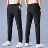 Pantalones Transfronterizos de Seda de Hielo para Hombre, Estilo Nuevo, Pantalones de Vestir Rectos Holgados, Pantalones Casuales de Verano Finos de Secado Rápido para Hombre