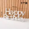 Conjunto de Toppers de Acrílico de 20 Peças para Decoração de Bolo de Aniversário, Toppers de Bandeira, Mesa de Sobremesas de Festa Trendy