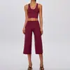 Nuevo Conjunto de Yoga de Alta Elasticidad para Mujer de Verano, Diseño de Espalda Cruzada, Pierna Ancha, Transpirable, Sensación de Piel Desnuda, Ropa para Fitness, Running, Yoga