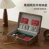 Caja de Almacenamiento Personalizada de Madera de Nogal Negro para Identificaciones, Caja de Almacenamiento para Artículos Varios de Escritorio, Caja de Almacenamiento de Madera Maciza con Cerradura a Prueba de Polvo