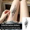 Tatuagem Adesiva Colorida Espada e Rosa à Prova d'Água Longa Duração Estilo Europeu Americano Homens Mulheres Flor no Braço Flor no Braço Coxa Perna Preto Cinza
