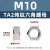 Tuerca Hexagonal de Titanio Puro Ta2 Tuerca de Titanio Tapa de Tornillo de Aleación de Titanio M3M4M5M6M8M10M12M14M16M20