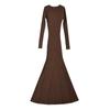Blogger americana sexy gola redonda manga longa emagrecedor bainha sereia saia fishtail celebridade da internet desejo puro elástico justo malha vestido