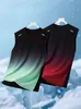 Chal al por mayor con estampado de camuflaje degradado, Camiseta de seda helada para hombre, Sudadera deportiva fina de verano, Holgada sin mangas Transfronteriza