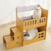 Villa Cartón Corrugado Nido para Gato Nido Cuadrado Madera Reemplazable Tabla para Arañar Gatos Cama para Gatos Ahorro de Espacio Vertical Doble Capa Nido para Gatos